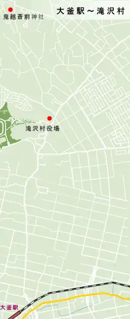 秋田街道　大釜駅～滝沢村(チャグチャグ馬コ見学)の地図