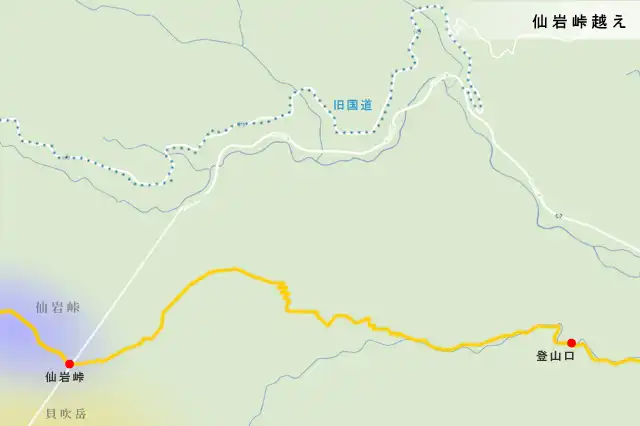秋田街道　仙岩峠越えの地図