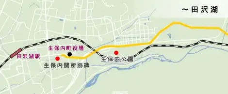 秋田街道　田沢湖の地図