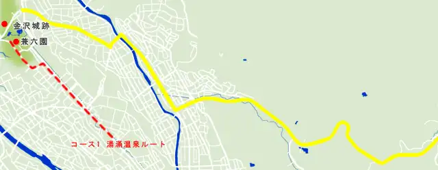 塩硝街道　金沢から城端までの地図