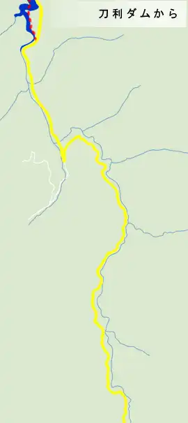 塩硝街道　刀利ダムからブナオ峠周辺までの地図
