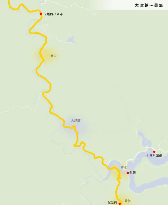 熊野古道　千旦～満屋の地図