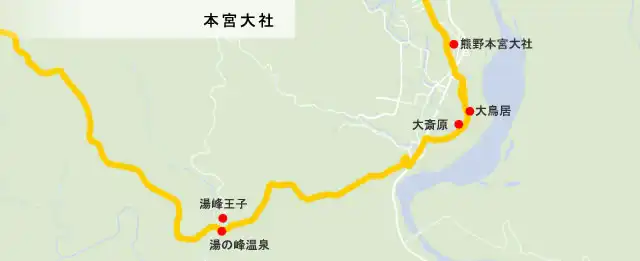 熊野古道　本宮大社の地図