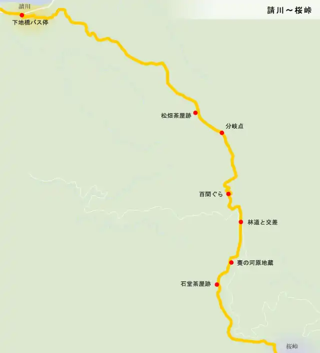 熊野古道　請川～桜峠の地図
