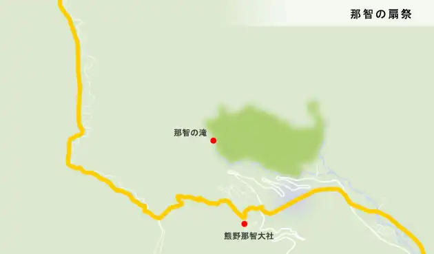 熊野古道　那智の扇祭の地図