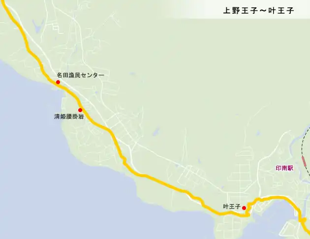 熊野古道　上野王子～叶王子の地図