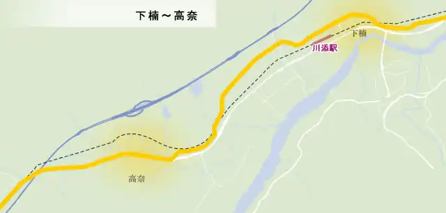 熊野古道　下楠～高奈の地図