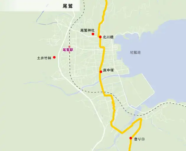 熊野古道　尾鷲の地図