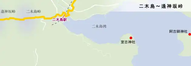 熊野古道　二木島～逢神坂峠の地図