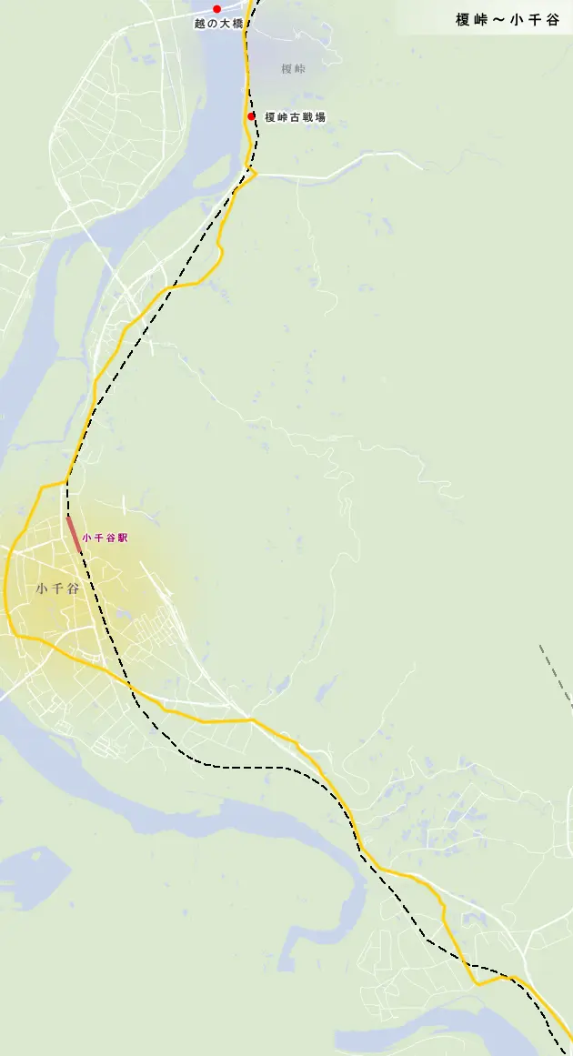 三国街道　榎峠～小千谷の地図