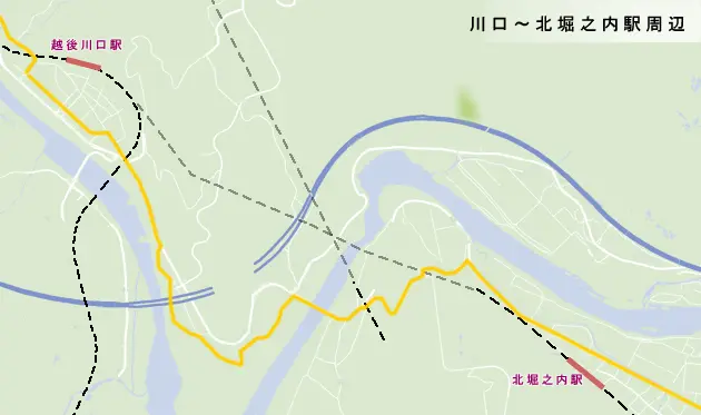 三国街道　川口～北堀之内駅周辺の地図