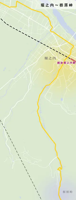 三国街道　堀之内～栃原峠の地図