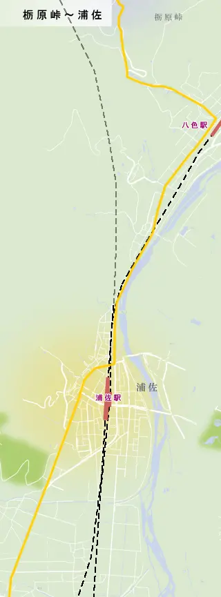 三国街道　栃原峠～浦佐の地図