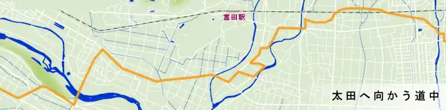 日光例幣使街道　佐野～太田の道中の地図
