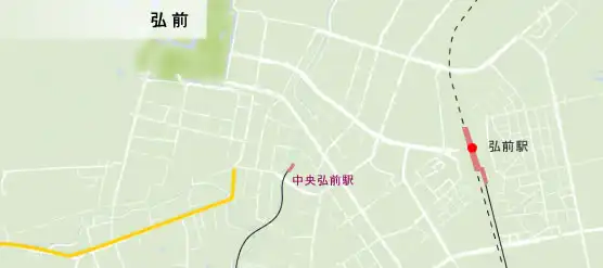 大間越街道　弘前の地図