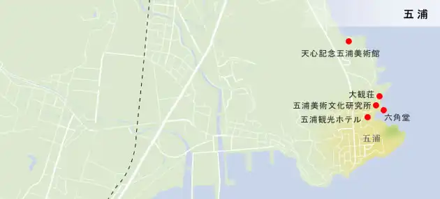 陸前浜街道　五浦散策までの地図