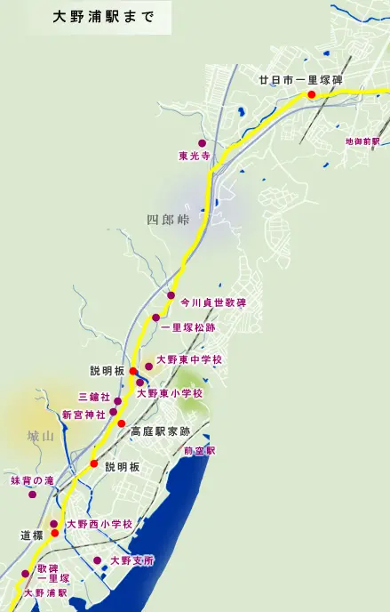 山陽道　宮内串戸駅周辺から大野浦駅までの地図
