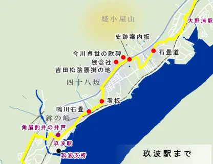 山陽道　大浦駅周辺から玖波駅までの地図