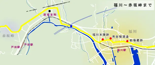 山陽道　福川～赤坂峠地図