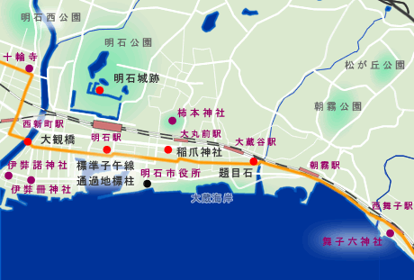 山陽道　舞子駅周辺から西新町駅周辺までの地図