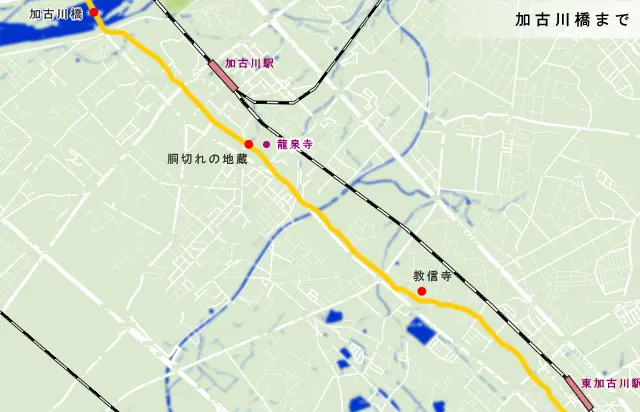 山陽道　東加古川駅から加古川橋までの地図