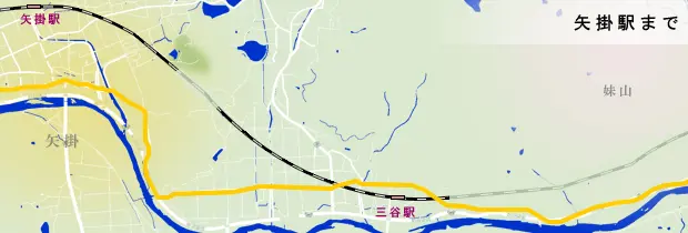山陽道　備中呉妹駅周辺から矢掛駅までの地図
