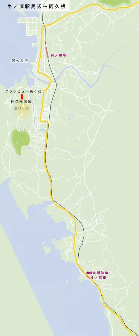 薩摩街道　牛ノ浜駅周辺～阿久根の地図