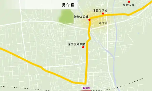 東海道　見附宿の地図