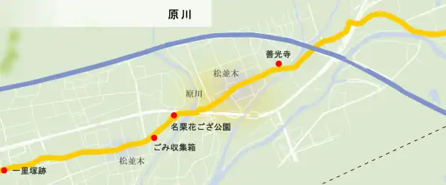 東海道　原川の地図