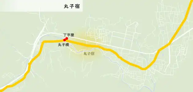 東海道　丸子宿の地図