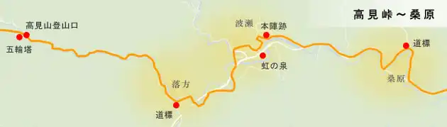 和歌山街道　高見峠～桑原の地図