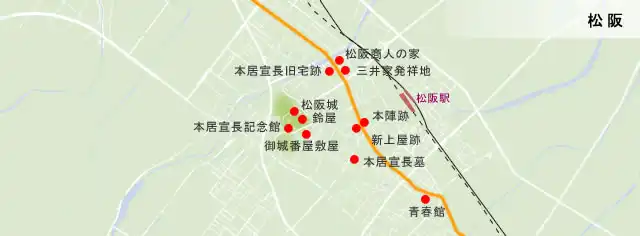 和歌山街道　松坂の地図