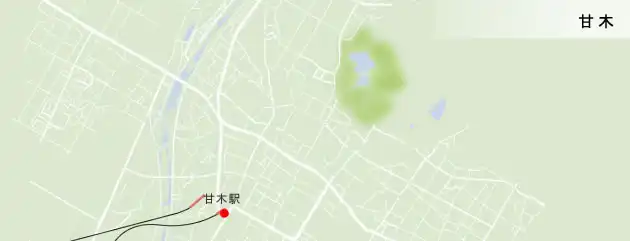 秋月街道　甘木の地図