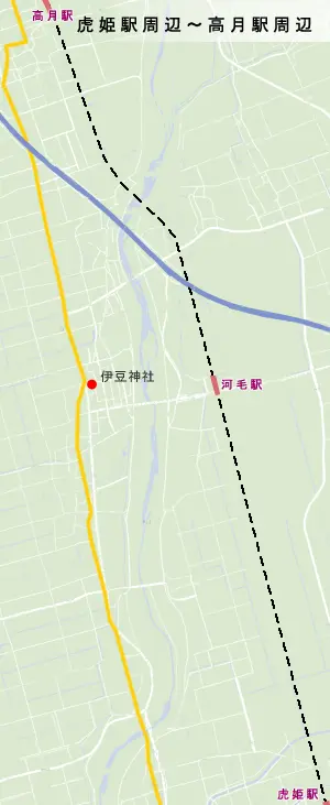 北陸道　虎姫駅周辺～高月駅周辺の地図