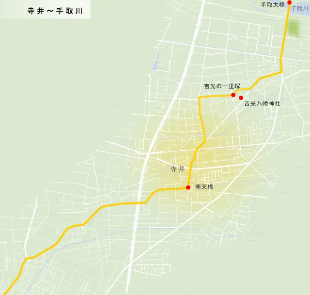 北陸道　寺井～手取川の地図