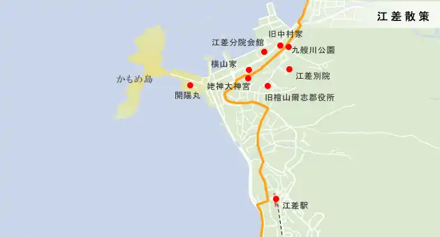 福山街道　江差の散策地図