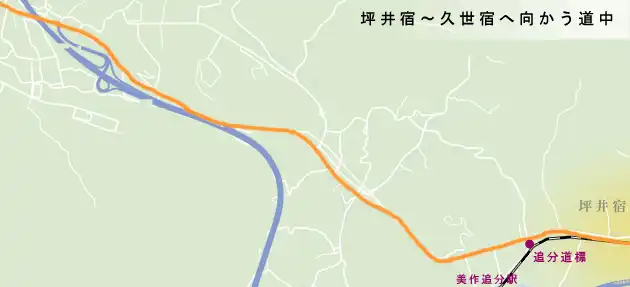 出雲街道　坪井宿～久世宿へ向かう道中の地図