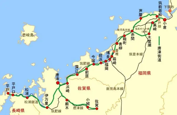 唐津街道のルート地図