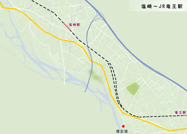 甲州街道　塩崎～JR竜王駅の地図