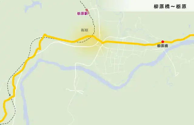 熊野古道　柳原橋～栃原の地図