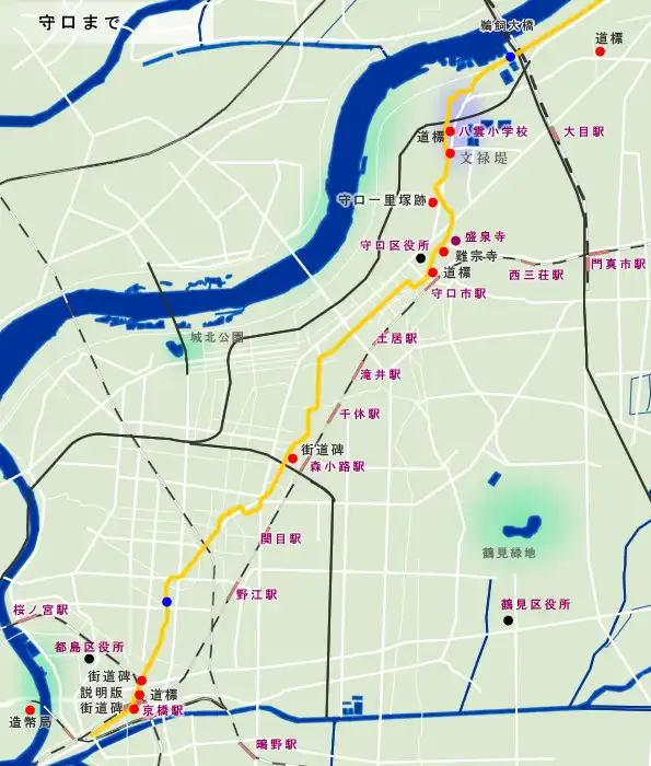 京街道　古市駅周辺から太子町周辺までの地図
