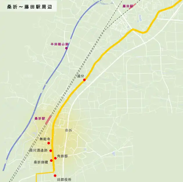 桑折～藤田駅周辺の地図
