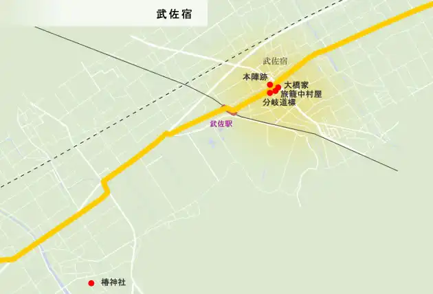 中山道　武佐宿の地図