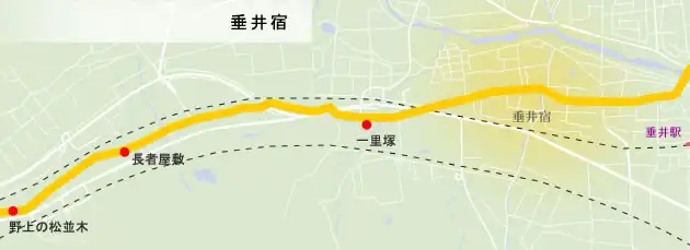 中山道　垂井宿の地図