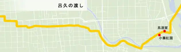 中山道　呂久の渡しの地図