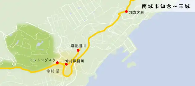 琉球・歴史の道　南城市知念～玉城の地図