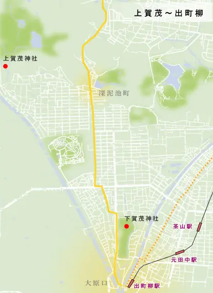 若狭街道(鯖街道)　生駒・奈良市境～尼ヶ辻駅の地図