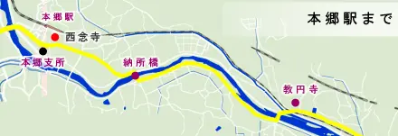 七宝橋から本郷駅までの地図