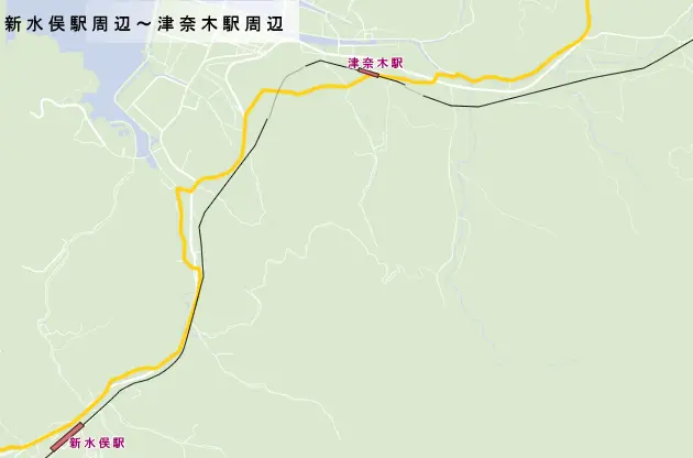 薩摩街道　新水俣駅周辺～津奈木駅周辺の地図