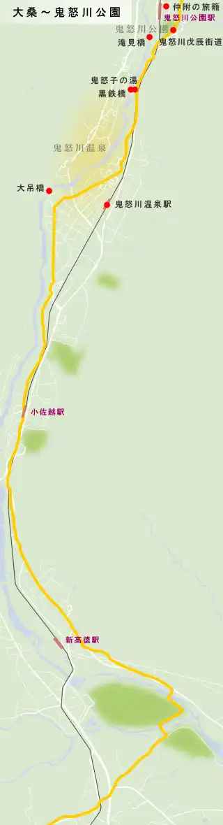 下野街道　大桑～鬼怒川公園の地図